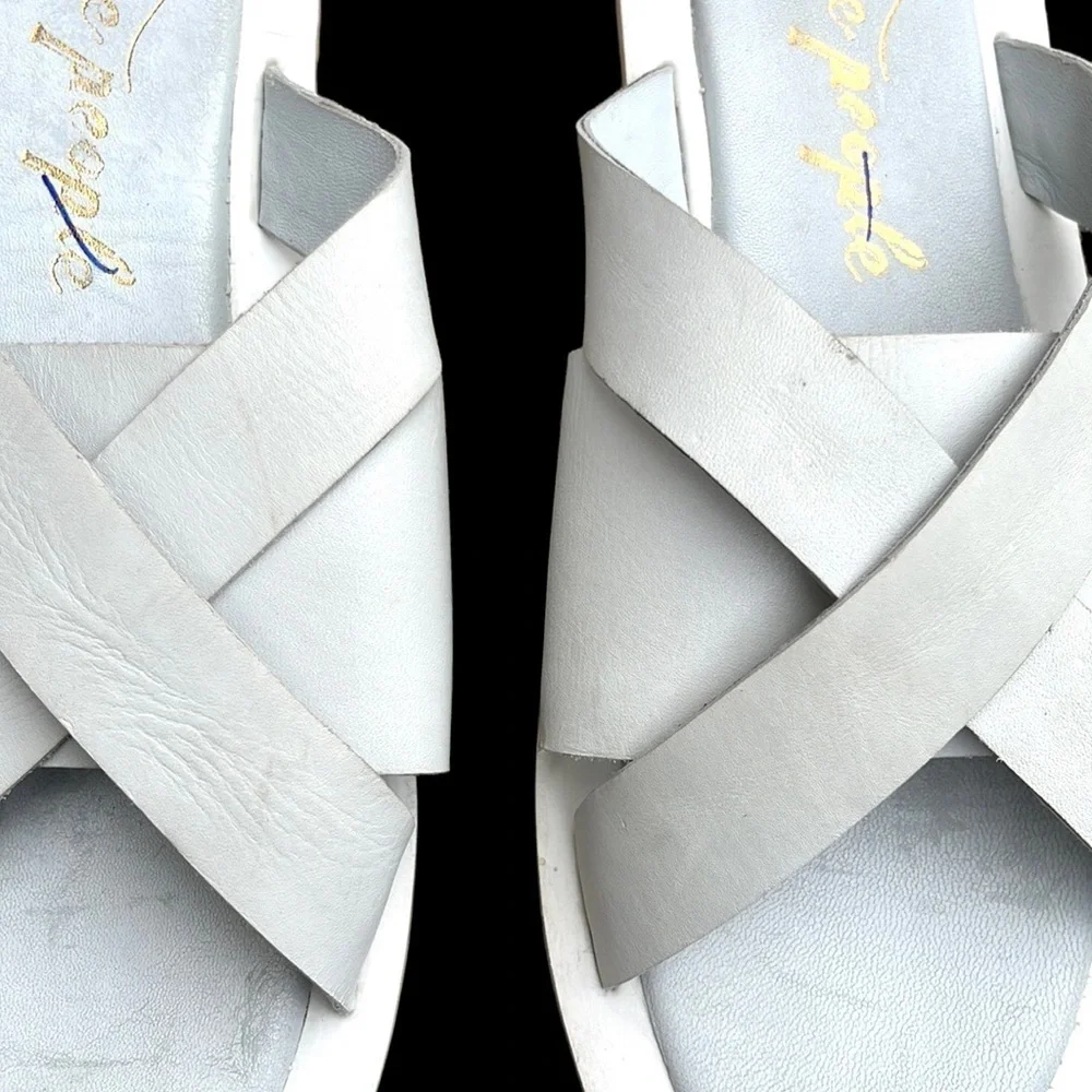 Free People Leather Del Mar Slide Sandals